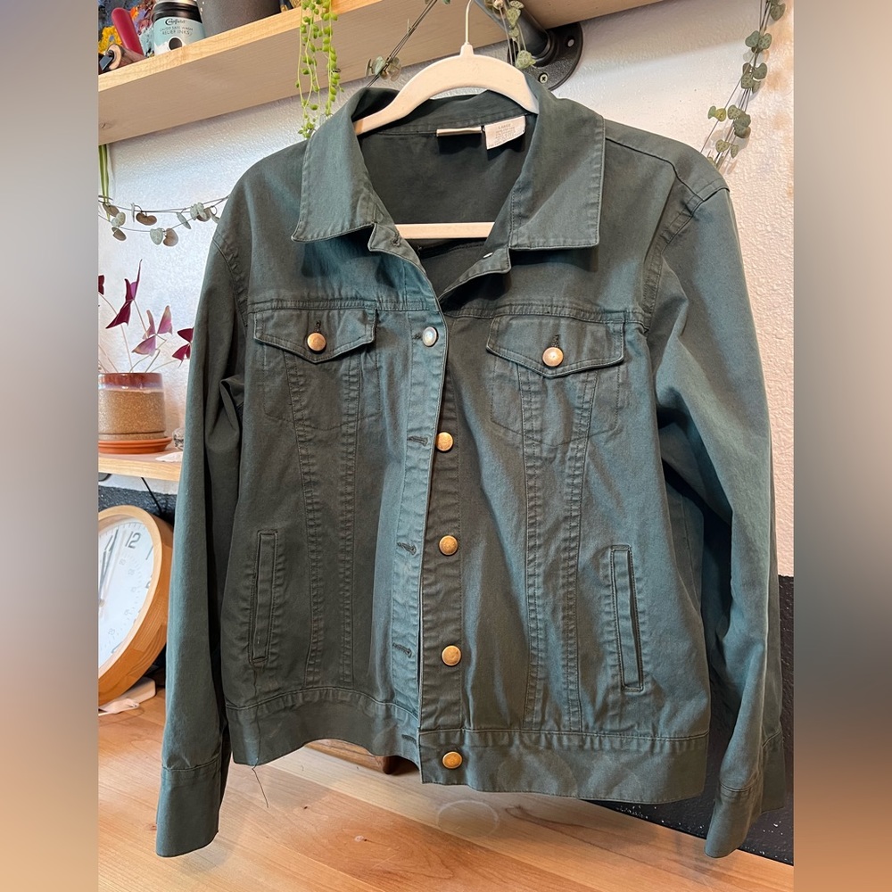 Green Jean Jacket Women’s Size Large
